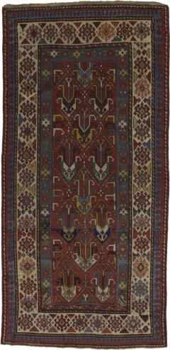 Antique Caucasian Rug 3 8 x 7 10  - 4327754