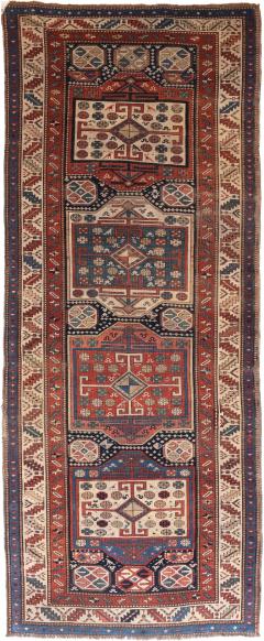 Antique Caucasian Runner 37 x 93 - 4355790