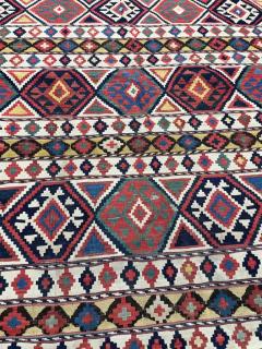 Antique Caucasian Shirvan Kilim 410 x 92 C 1880 - 3971586
