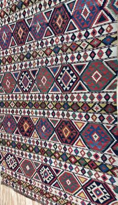 Antique Caucasian Shirvan Kilim 410 x 92 C 1880 - 3971587