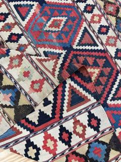 Antique Caucasian Shirvan Kilim 410 x 92 C 1880 - 3971646