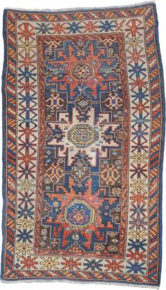 Antique Caucasian Shirvan Lezgi Design Rug 2 10 x 4 10  - 4458574