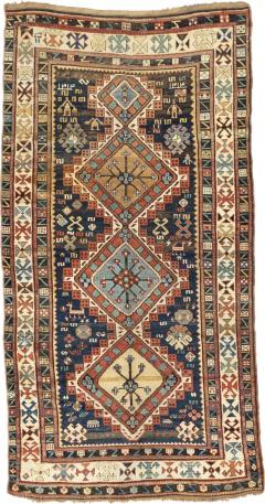 Antique Caucasian Shirvan Rug 45 x 85  - 4277342