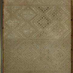 Antique Charles II Band Sampler 1672 by E Y - 4598035
