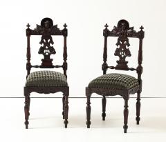 Antique Cherubs Angels Carved Walnut French Side Chairs - 3947673