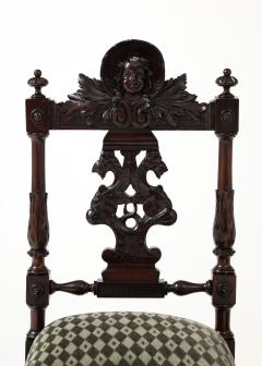 Antique Cherubs Angels Carved Walnut French Side Chairs - 3947675