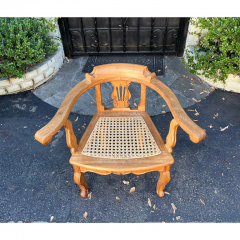 Antique Child s Italian Cane Seat Corner Arm Chair - 2829940