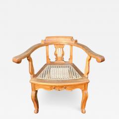 Antique Child s Italian Cane Seat Corner Arm Chair - 2839516