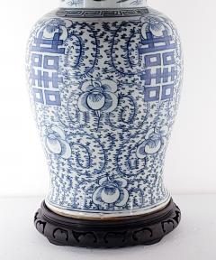 Antique Chinese Blue and White Large Ginger Jar Mounted as a Lamp - 2615115