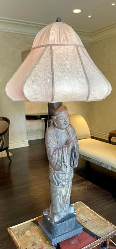 Antique Chinese Carved Buddha Sculpture Now a Designer Lamp - 2839211