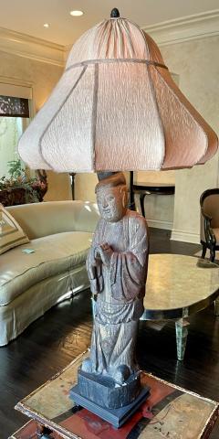 Antique Chinese Carved Buddha Sculpture Now a Designer Lamp - 2839215