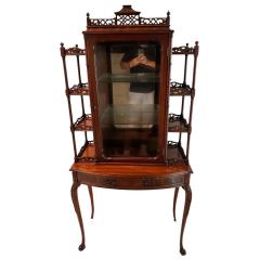 Antique Chinese Chippendale Whatnot Vitrine Cabinet - 4247311