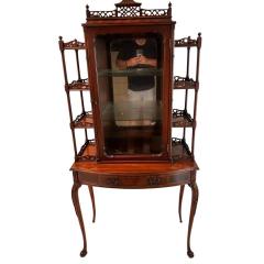Antique Chinese Chippendale Whatnot Vitrine Cabinet - 4247312
