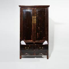 Antique Chinese Distressed Black Lacquer Cabinet - 3201528
