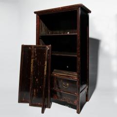 Antique Chinese Distressed Black Lacquer Cabinet - 3201554