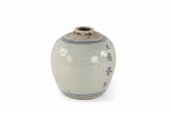 Antique Chinese Earthenware Jar with Blue Characters - 4675621