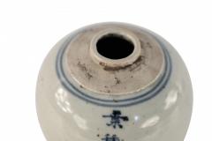Antique Chinese Earthenware Jar with Blue Characters - 4675627