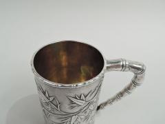 Antique Chinese Export Silver Bamboo Mug - 3754125