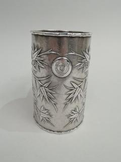 Antique Chinese Export Silver Bamboo Mug - 3754127