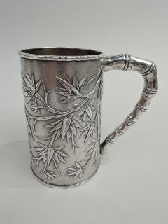 Antique Chinese Export Silver Bamboo Mug - 3754128