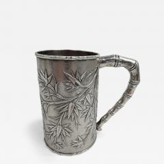 Antique Chinese Export Silver Bamboo Mug - 3756421