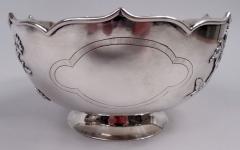 Antique Chinese Export Silver Blossom Butterfly Bowl - 4337668