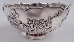 Antique Chinese Export Silver Blossom Butterfly Bowl - 4337674