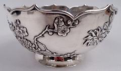 Antique Chinese Export Silver Blossom Butterfly Bowl - 4337677