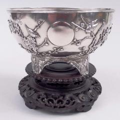 Antique Chinese Export Silver Blossoming Branch Bowl - 4533520