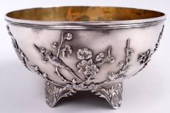Antique Chinese Export Silver Blossoming Branch Bowl - 4533525