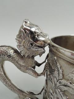 Antique Chinese Export Silver Mug with Dragon Handle - 3754113