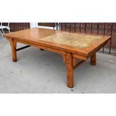 Antique Chinese Ming Style Leather Top Elm Coffee or Cocktail Table - 4473453