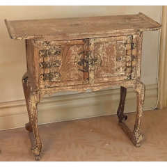 Antique Chinese Ming Style Side Table With Crackle Finish - 2910022