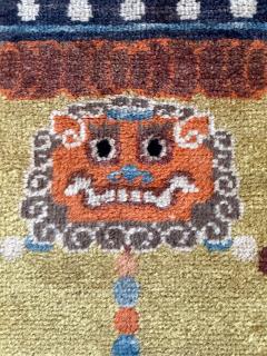Antique Chinese Ningxia Tibetan Dragon Pillar Rug Qing Dynasty - 4313991
