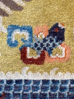 Antique Chinese Ningxia Tibetan Dragon Pillar Rug Qing Dynasty - 4314005