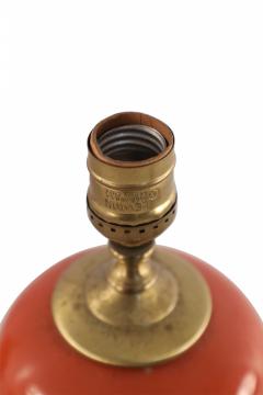 Antique Chinese Orange and Gold Bouquet Design Porcelain Table Lamp - 4672532