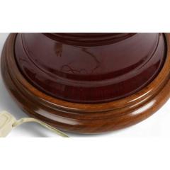 Antique Chinese Pigeon Blood Sang De Boeuf Porcelain Table Lamp W Custom Shade - 4390556