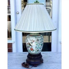 Antique Chinese Porcelain Ginger Jar Table Lamp With Custom Shade - 3737429