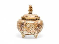 Antique Chinese Porcelain and Eglomise Gold Scenic Lidded and Footed Box - 4199748