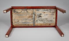 Antique Chinese Red Lacquered Elm Writing Table - 3678195