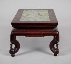 Antique Chinese Rosewood Marble Inset Low Stand - 4315385
