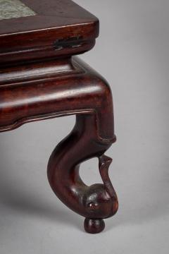 Antique Chinese Rosewood Marble Inset Low Stand - 4315386