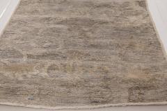 Antique Chinese Silver Beige and Blue Hand Knotted Silk Runner Fragment - 2457369