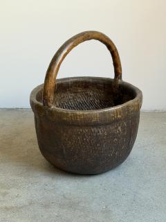Antique Chinese Woven Reed Gathering Basket - 4602989