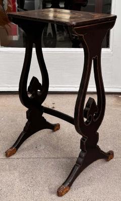 Antique Chinoiserie Decorated Black Gold Small Side Table - 3662641