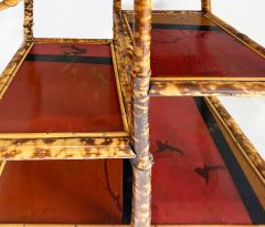 Antique Chinoiserie English Tortoiseshell Bamboo Etagere Display - 4571868
