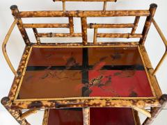 Antique Chinoiserie English Tortoiseshell Bamboo Etagere Display - 4571870
