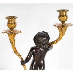 Antique Clodion Bronze Cherub Sculpture Gilt Bronze Candelabra - 4020926
