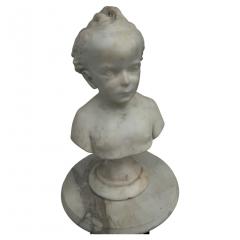 Antique Continental Carved White Marble of a Young Boy - 4632464