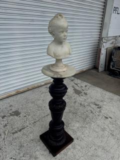 Antique Continental Carved White Marble of a Young Boy - 4632468